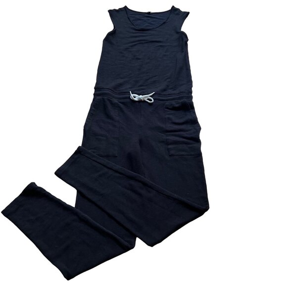 Monrow Size S Black Supersoft Sleeveless Drawstring Waist Tapered Tank Jumpsuit - Picture 2 of 13